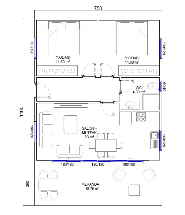 Tek Katlı Çelik 80 m² Konut — 4. fotoğraf