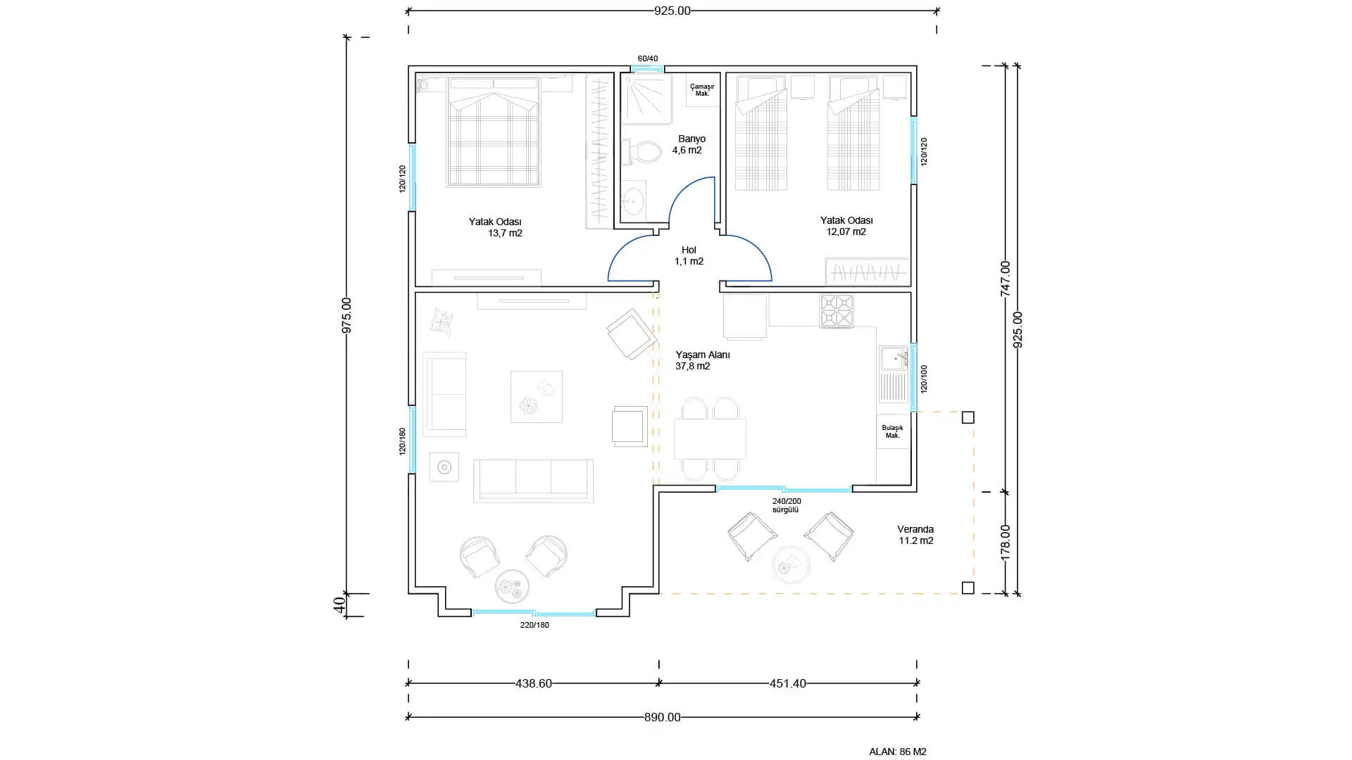 Tek Katlı Çelik 86 m² Konut — 2. fotoğraf