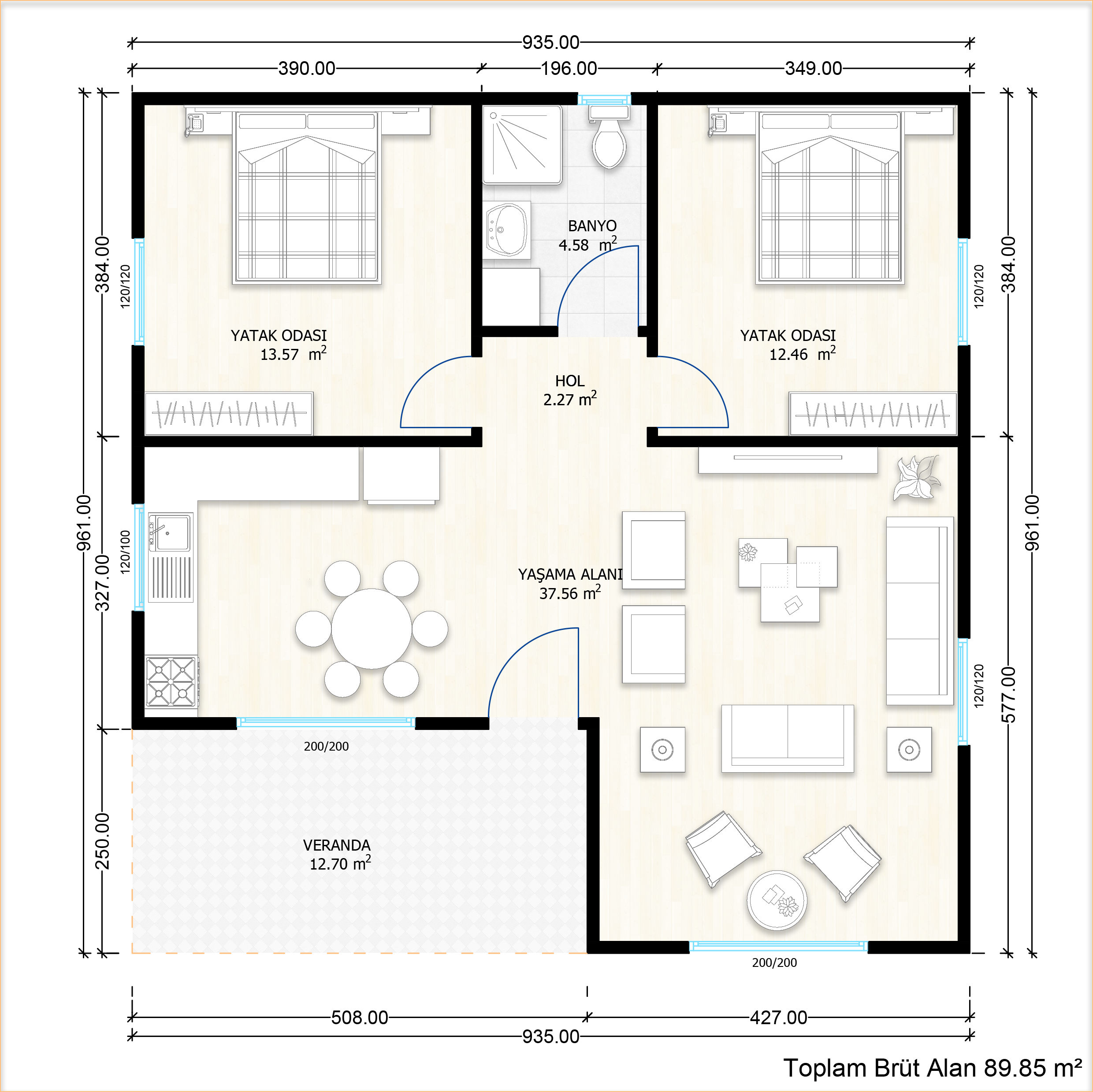 Tek Katlı Çelik 90 m² Konut (LB-1090S) — 3. fotoğraf