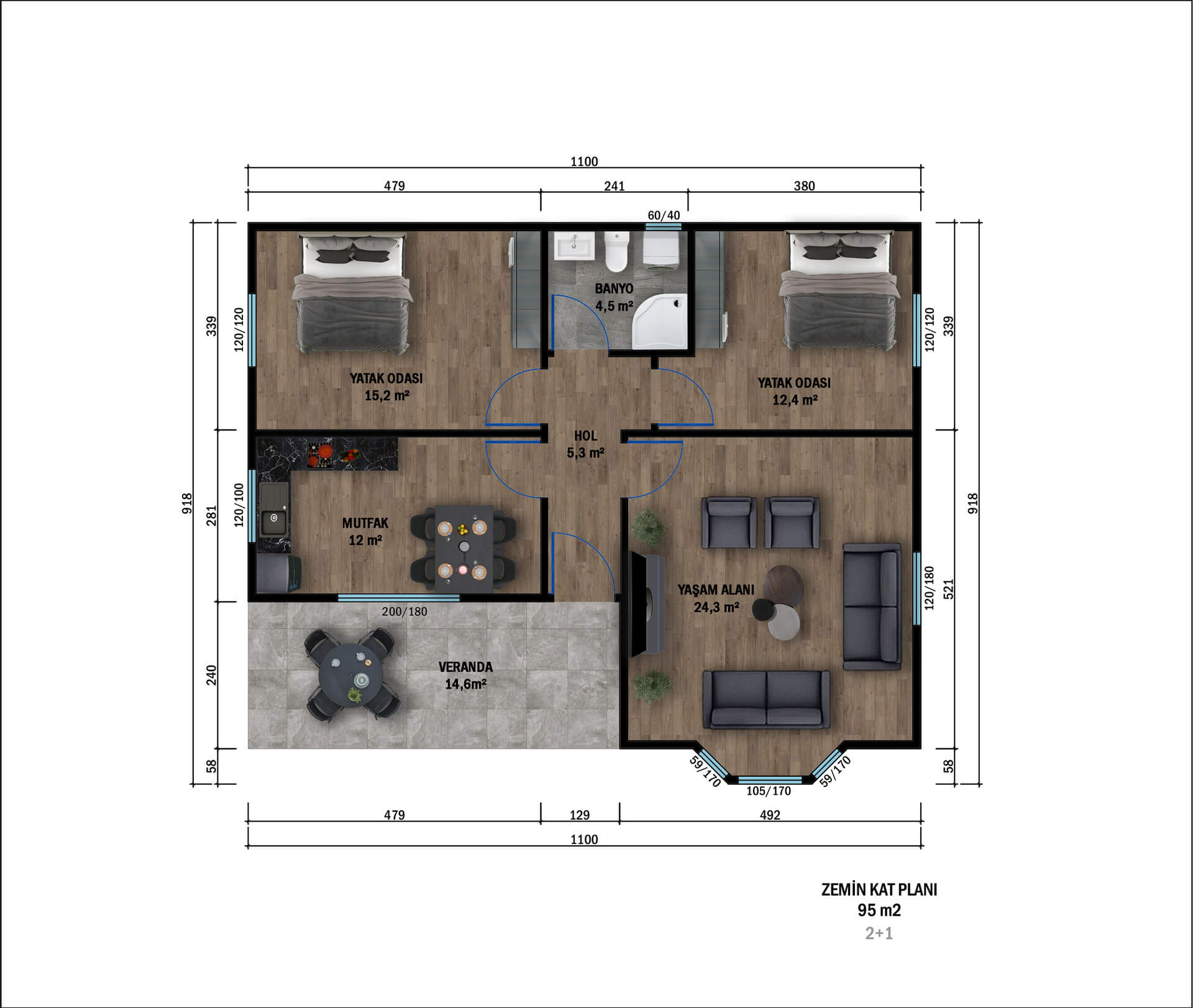 Tek Katlı Çelik 95 m² Konut — 4. fotoğraf