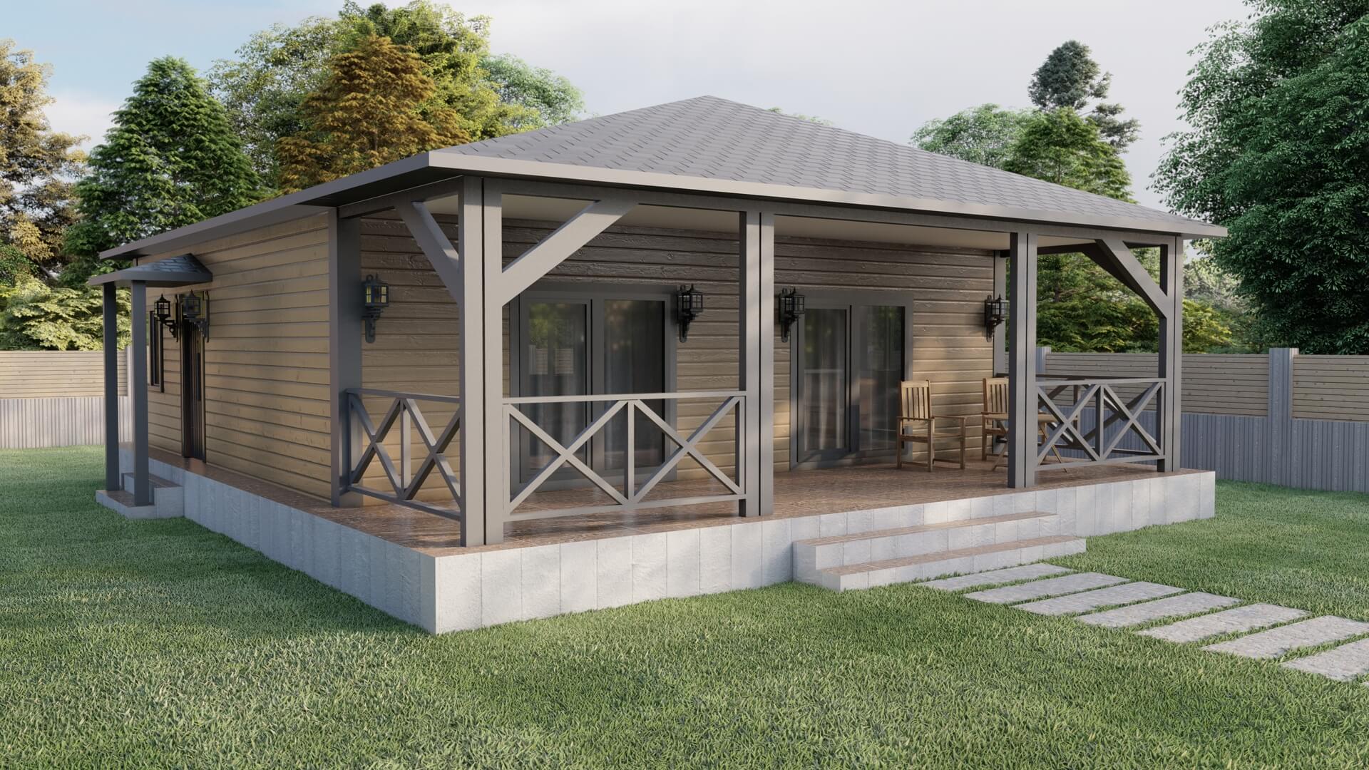 Tek Katlı Çelik 99 m² Konut dış cephe