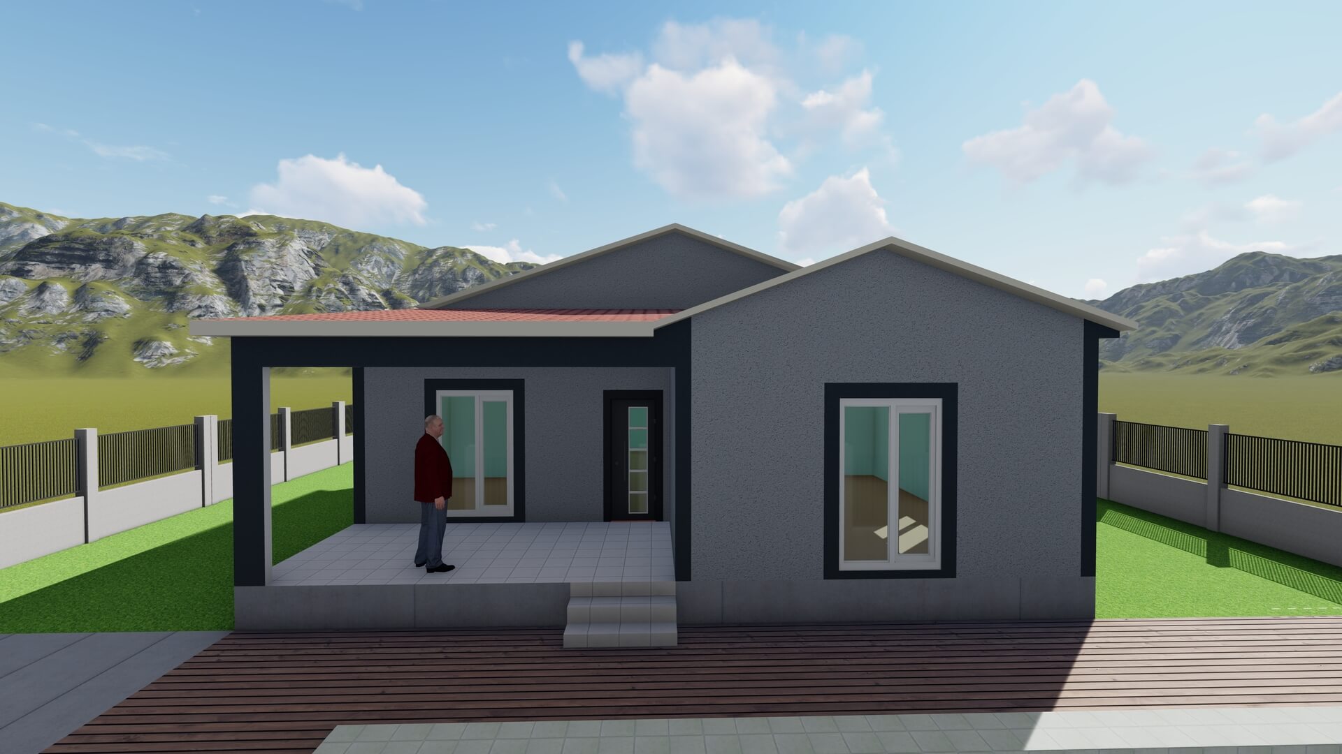 Tek Katlı Çelik 100 m² Konut dış cephe