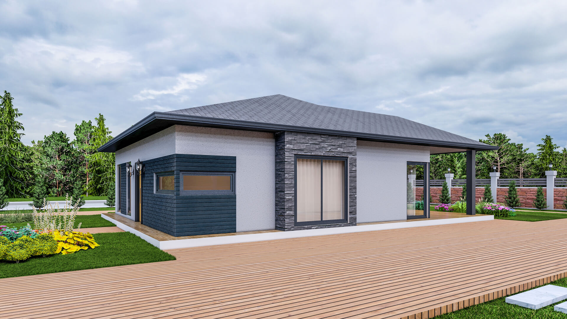 Tek Katlı Çelik 102 m² Konut dış cephe