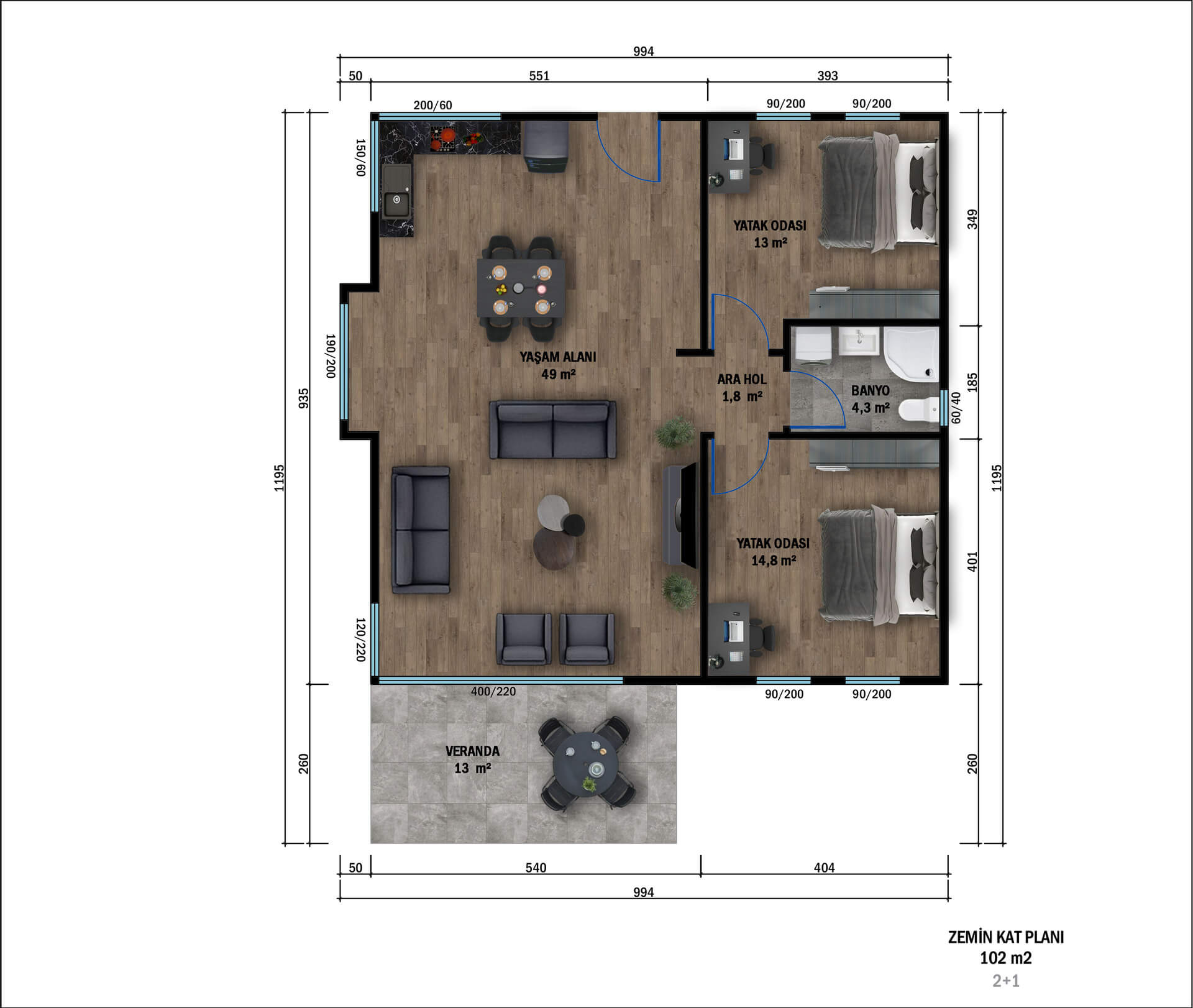 Tek Katlı Çelik 102 m² Konut — 4. fotoğraf