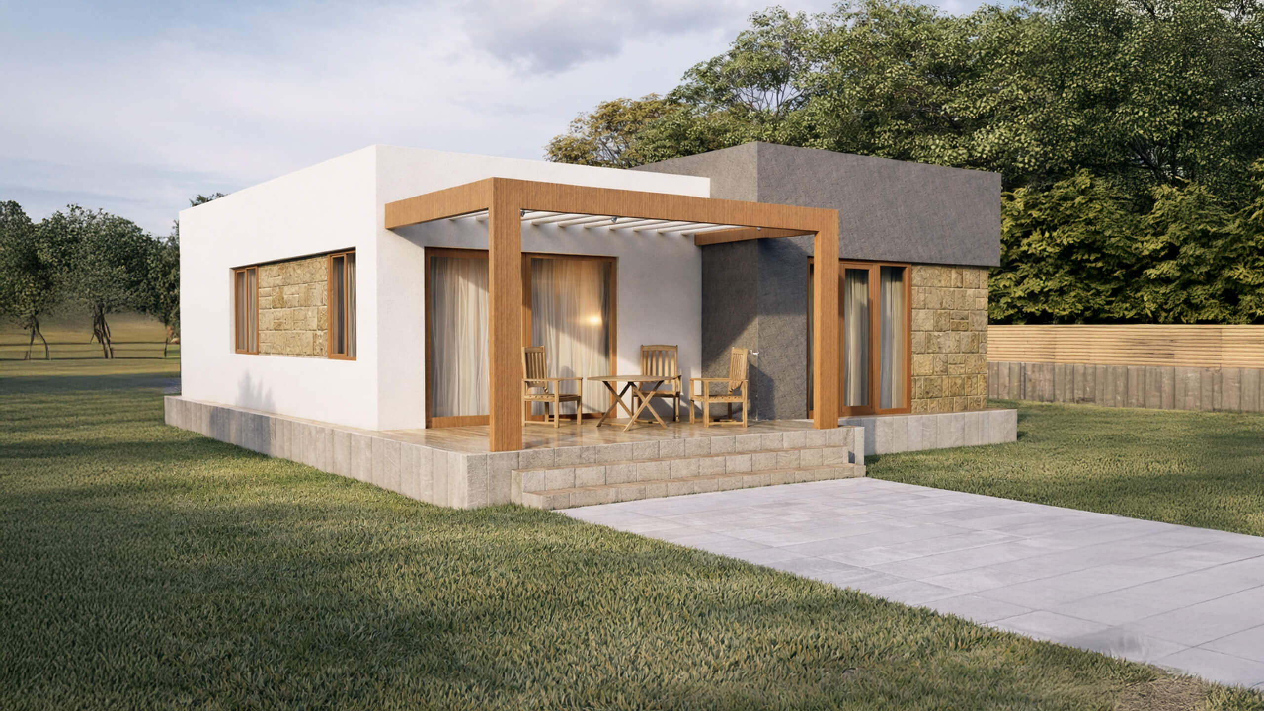 Tek Katlı Çelik 105 m² Konut dış cephe