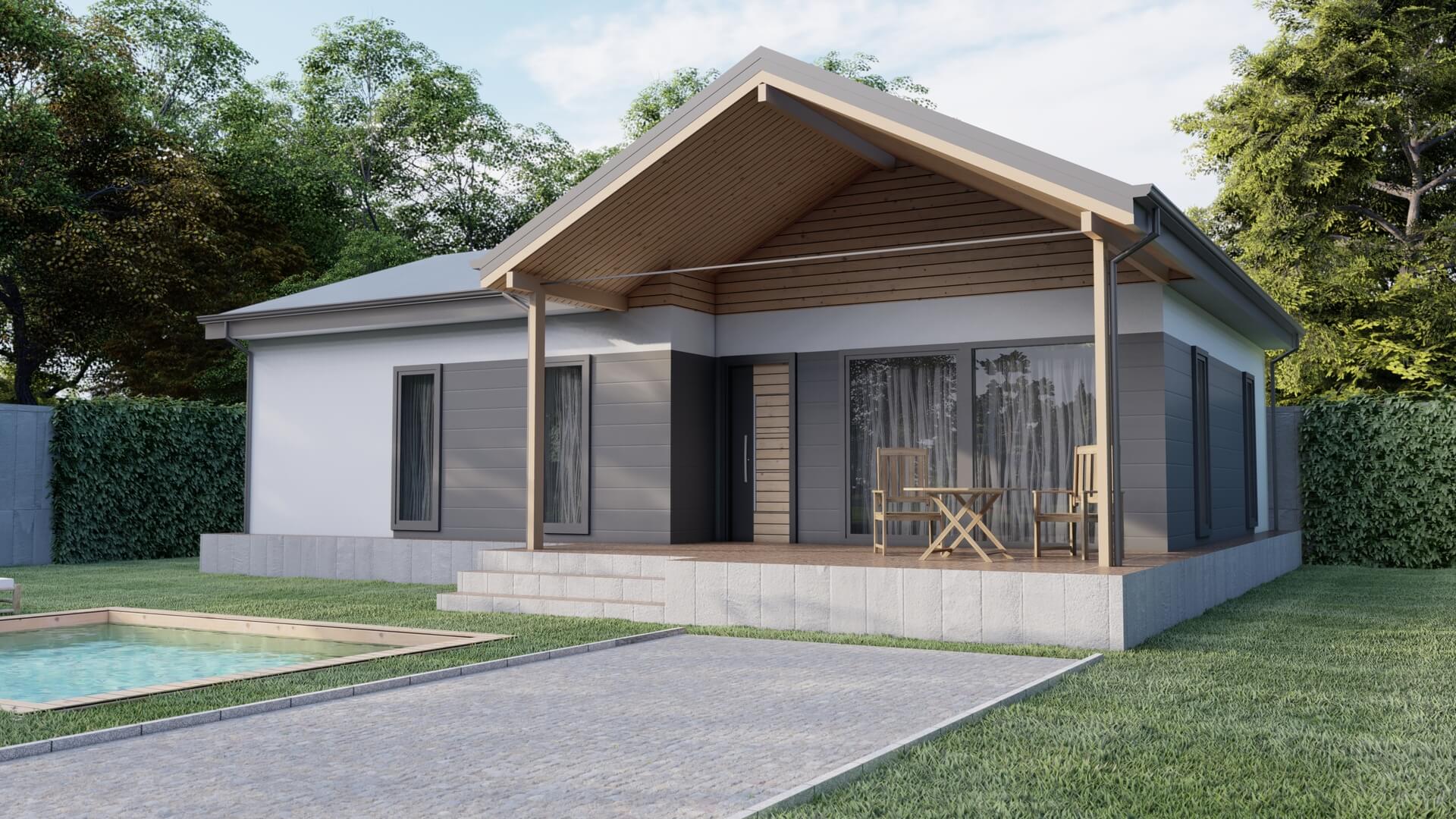 Tek Katlı Çelik 115 m² Konut dış cephe