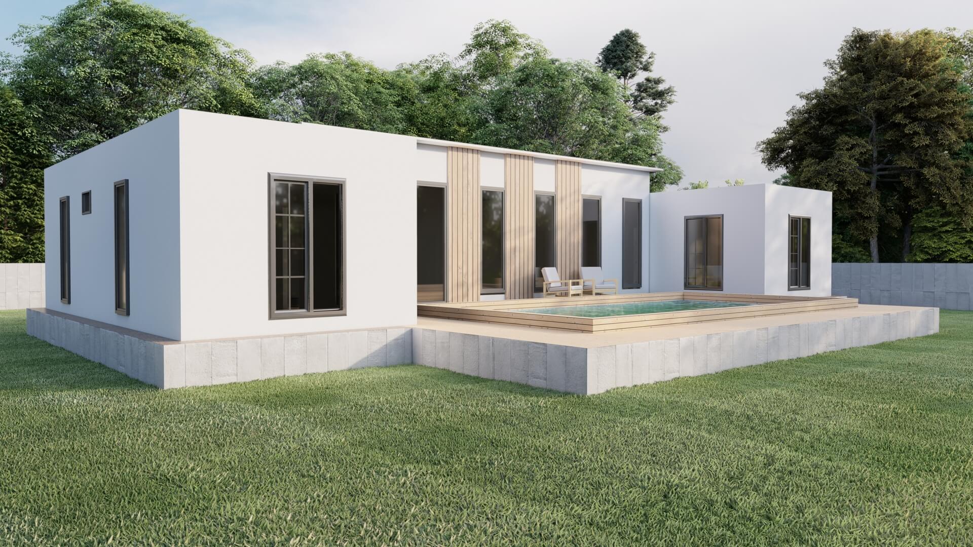 Tek Katlı Çelik 118 m² Konut dış cephe