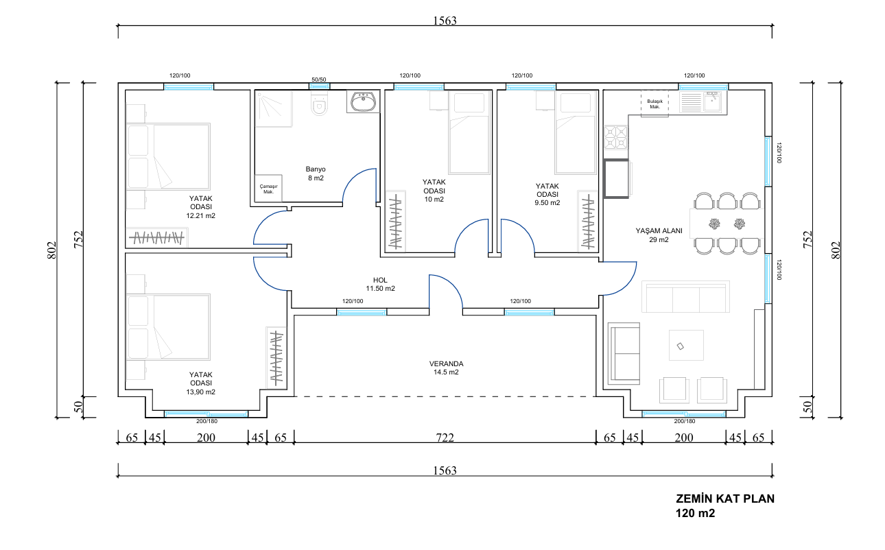 Tek Katlı Çelik 120 m² Konut — 4. fotoğraf