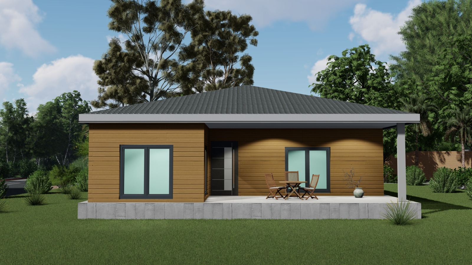 Tek Katlı Çelik 124 m² Konut dış cephe