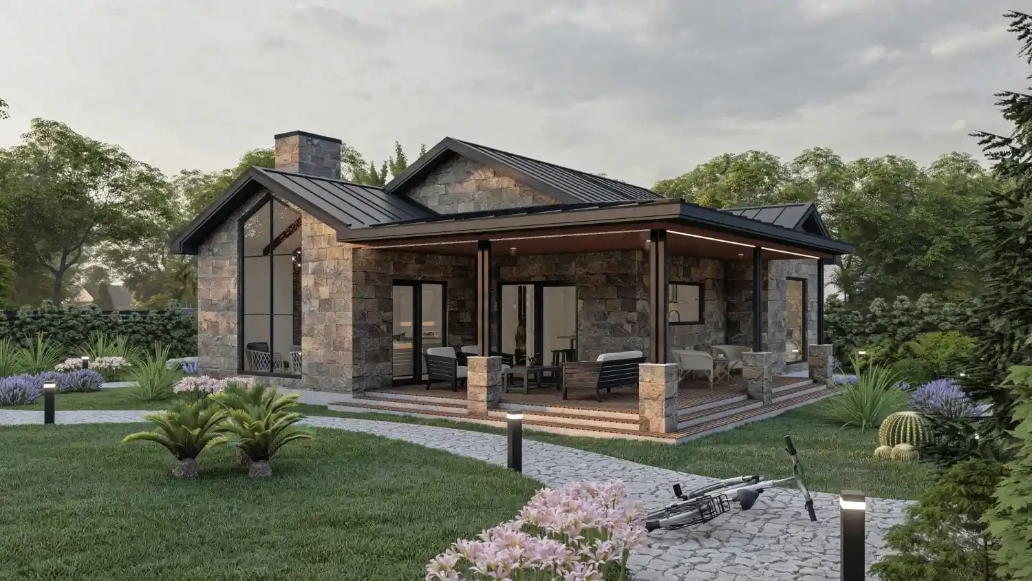Tek Katlı Çelik 128 m² Konut dış cephe