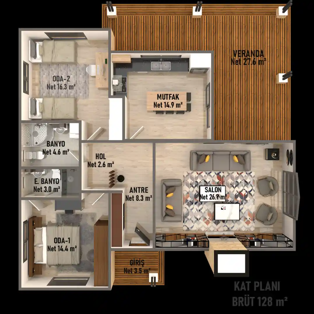 Tek Katlı Çelik 128 m² Konut — 6. fotoğraf
