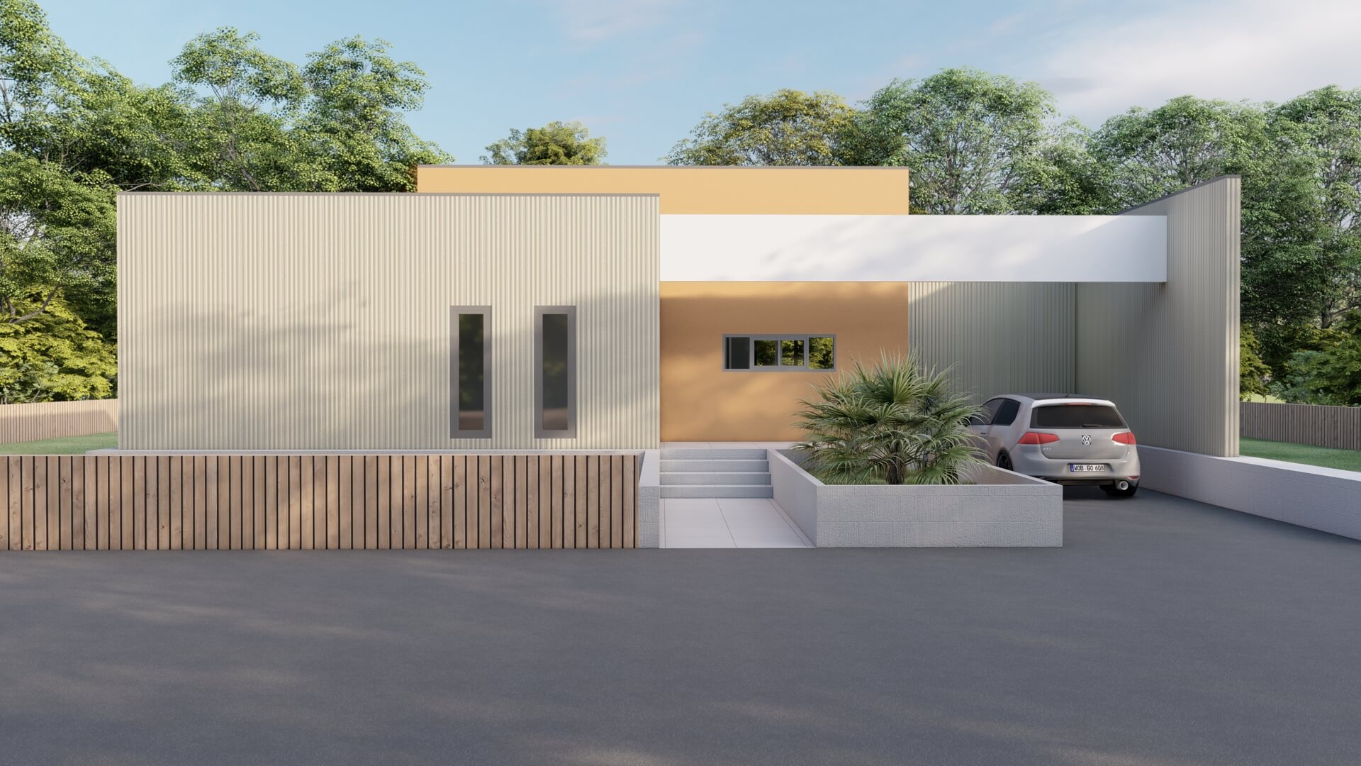 Tek Katlı Çelik 135 m² Konut dış cephe