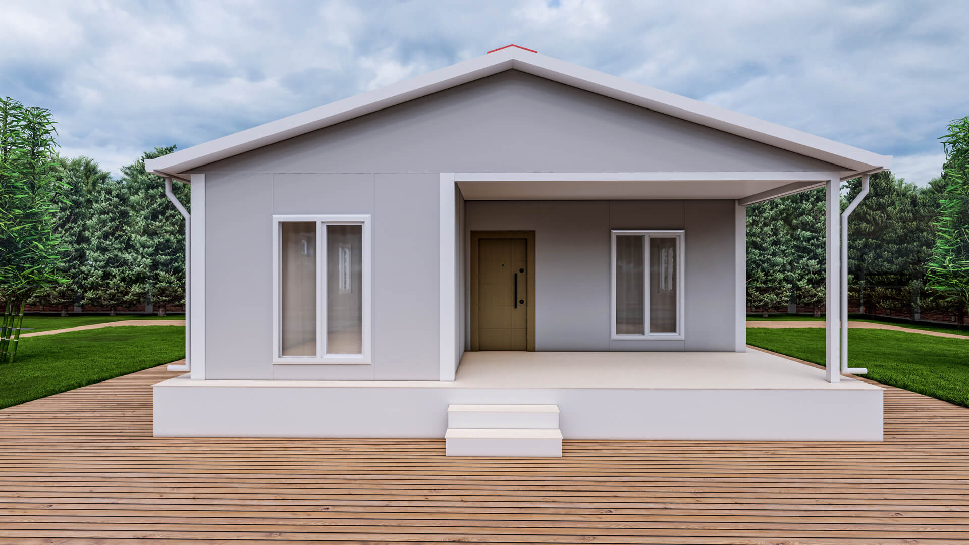 60 m² Tek Kat Prefabrik dış cephe
