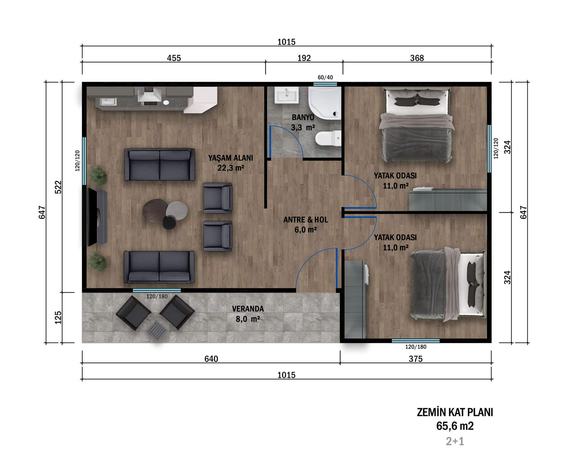 Tek Katlı Prefabrik 65 m² Konut — 4. fotoğraf
