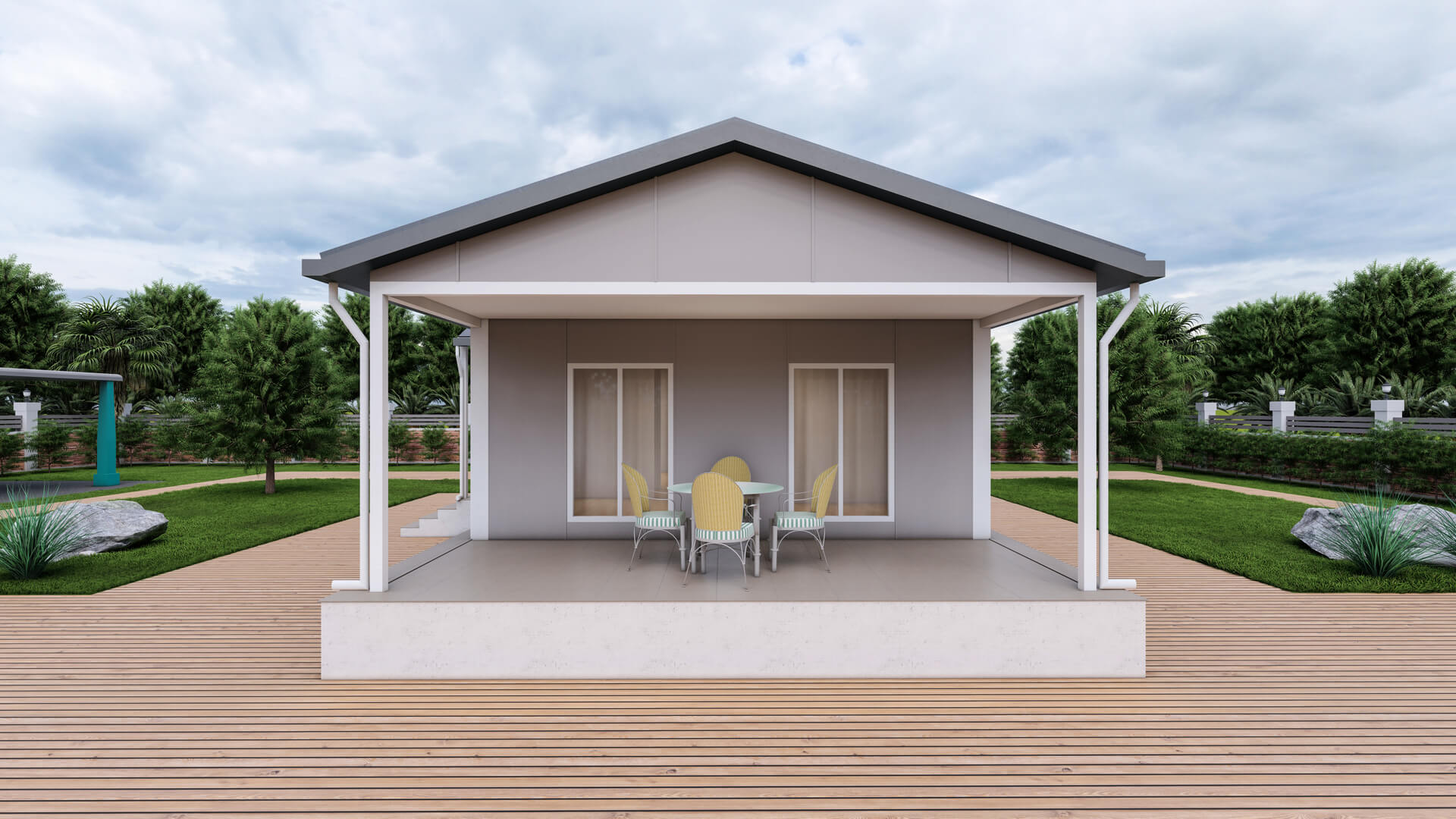 67 m² Tek Kat Prefabrik dış cephe