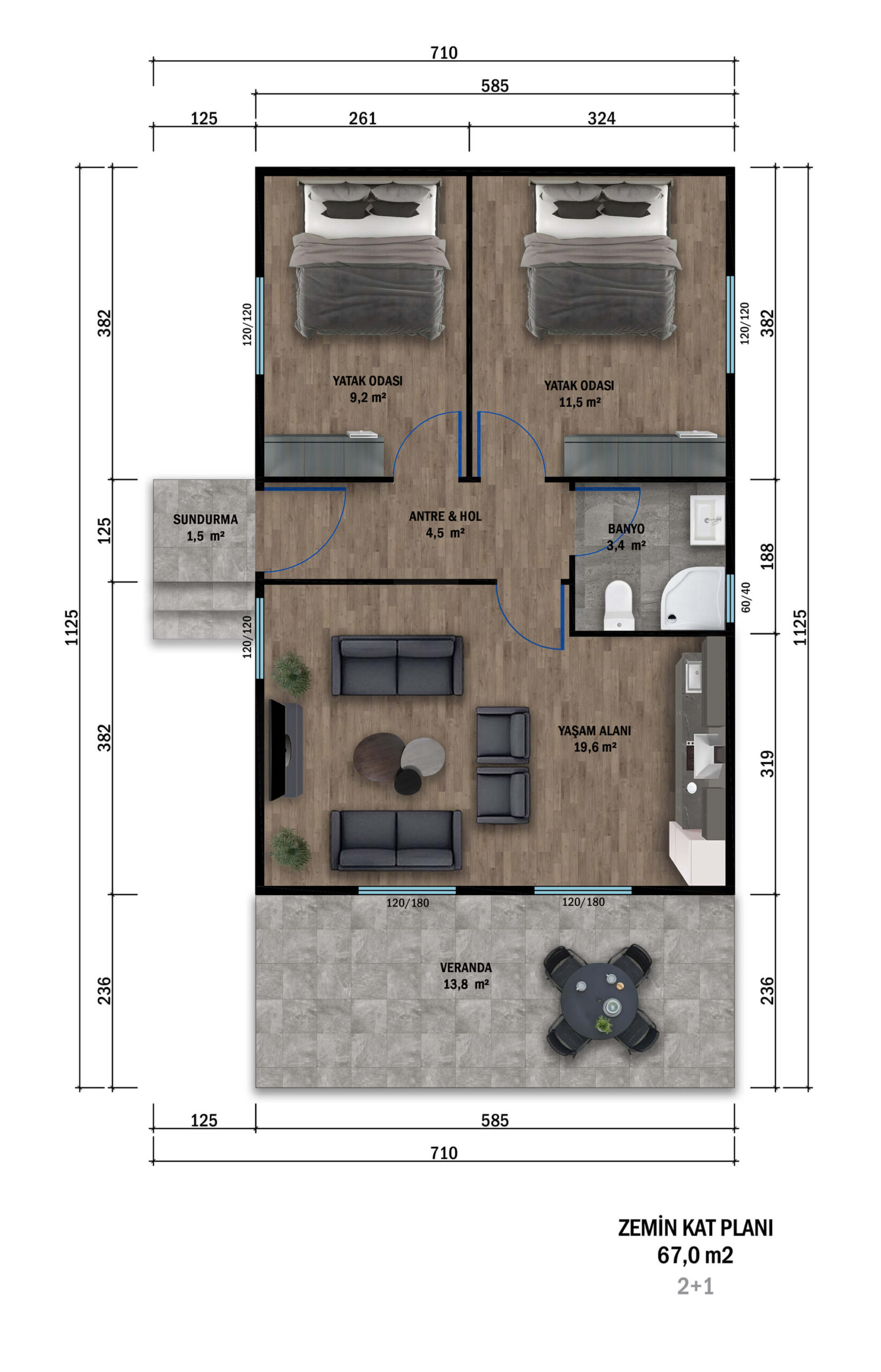 Tek Katlı Prefabrik 67 m² Konut — 4. fotoğraf
