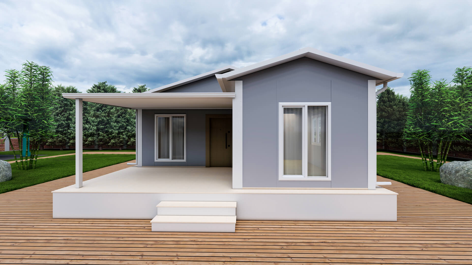 Tek Katlı Prefabrik 70 m² Konut dış cephe