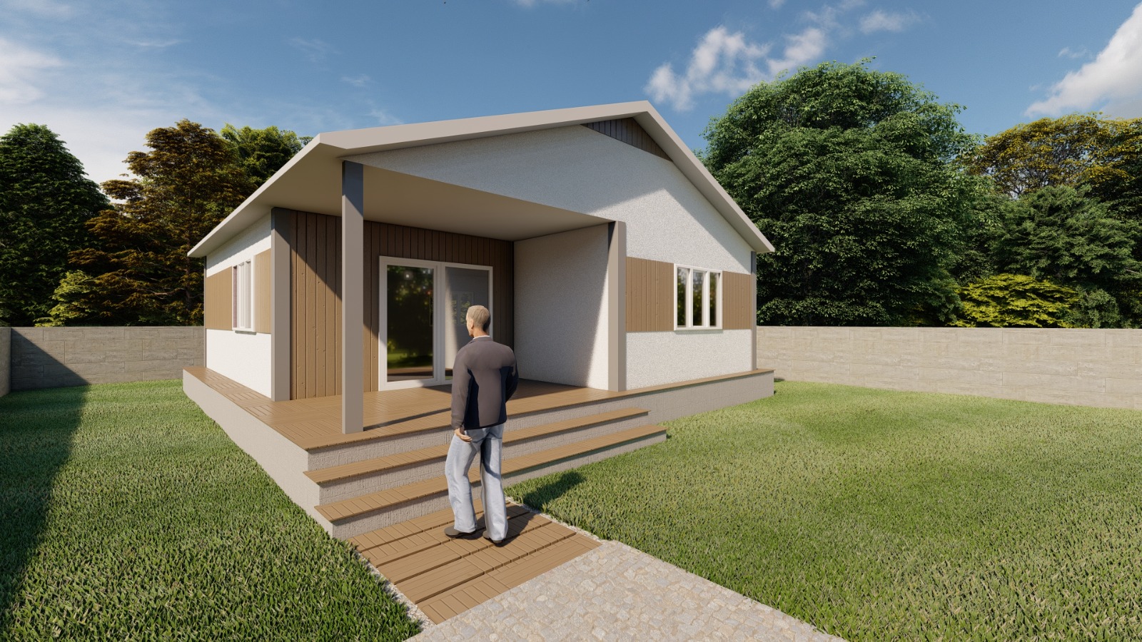Tek Katlı Prefabrik 75 m² Konut dış cephe