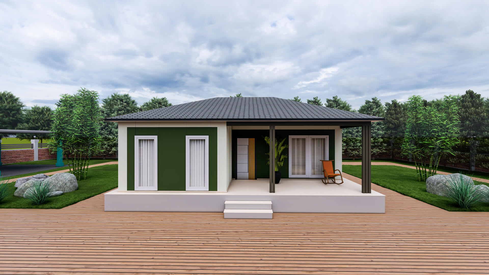 Tek Katlı Prefabrik 76 m² Konut dış cephe