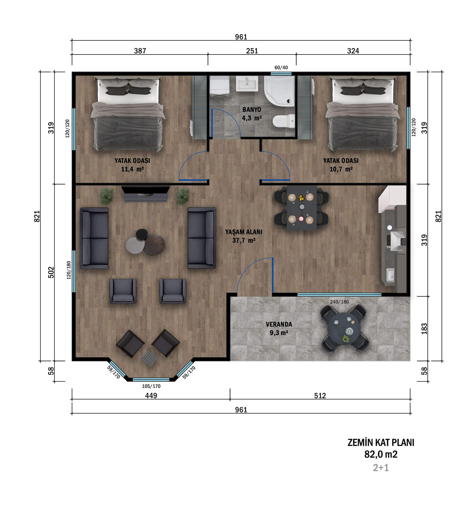 Tek Katlı Prefabrik 82 m² Konut — 12. fotoğraf