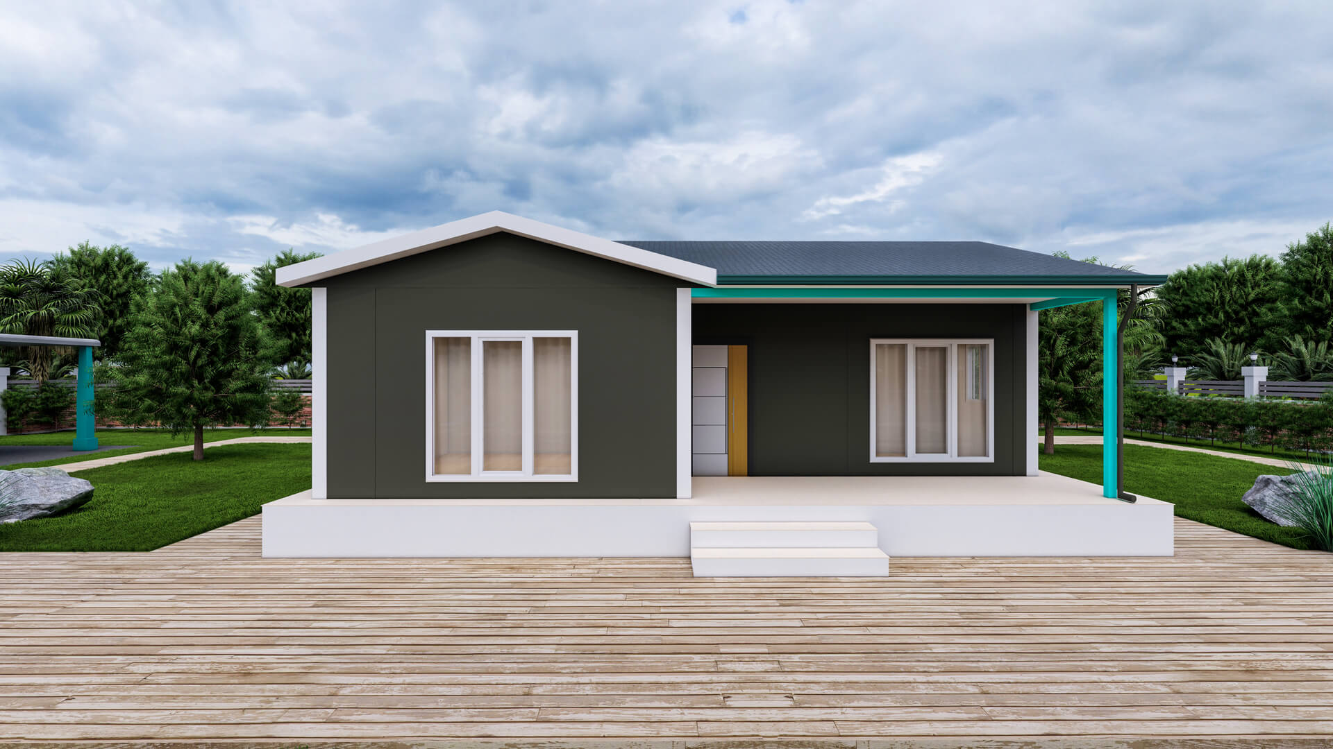 Tek Katlı Prefabrik 85 m² Konut dış cephe
