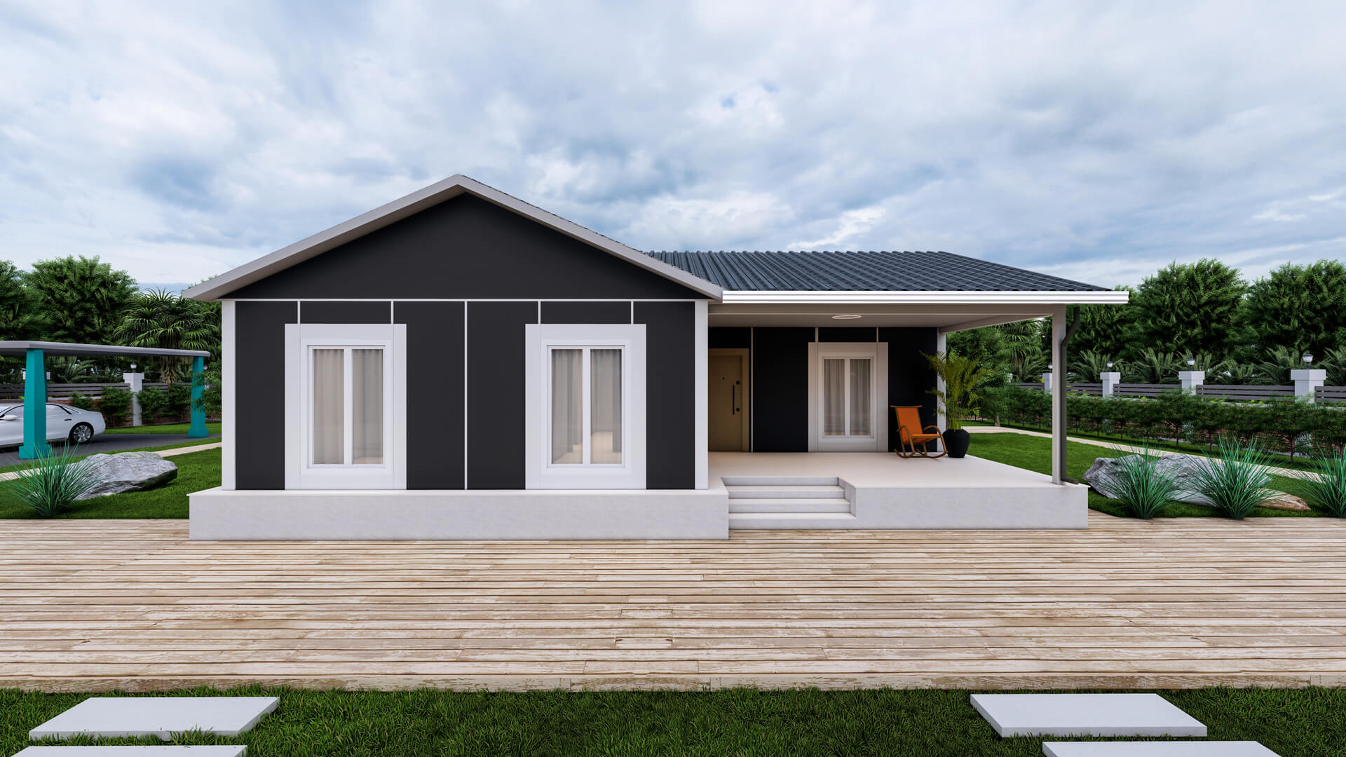 Tek Katlı Prefabrik 92 m² Konut dış cephe