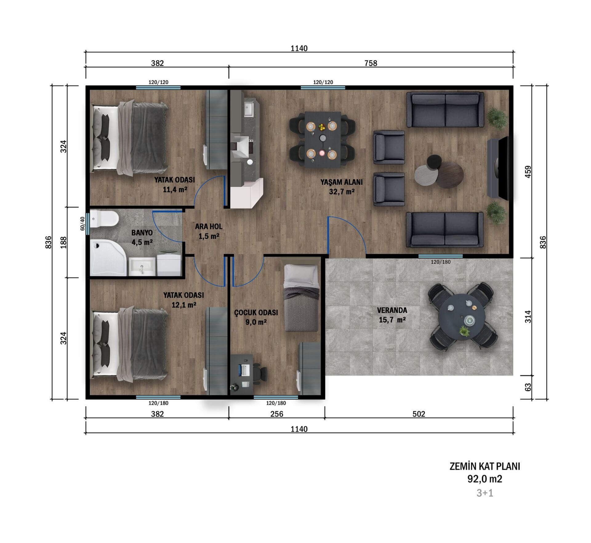 Tek Katlı Prefabrik 92 m² Konut — 9. fotoğraf