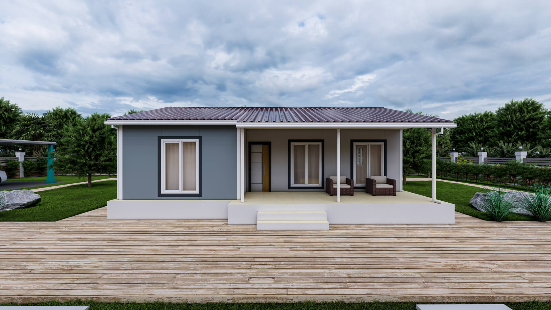 Tek Katlı Prefabrik 94 m² Konut dış cephe