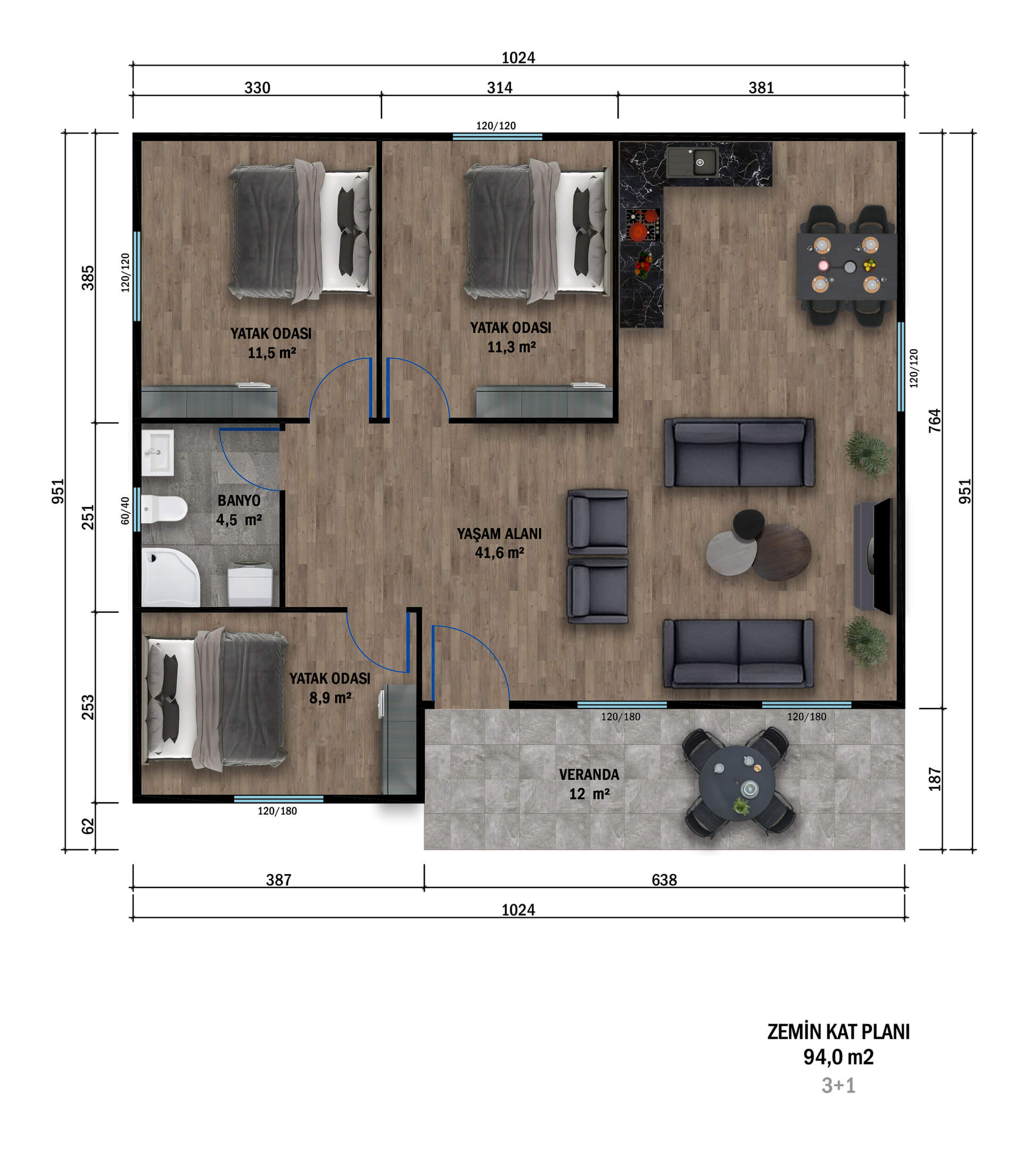 Tek Katlı Prefabrik 94 m² Konut — 4. fotoğraf