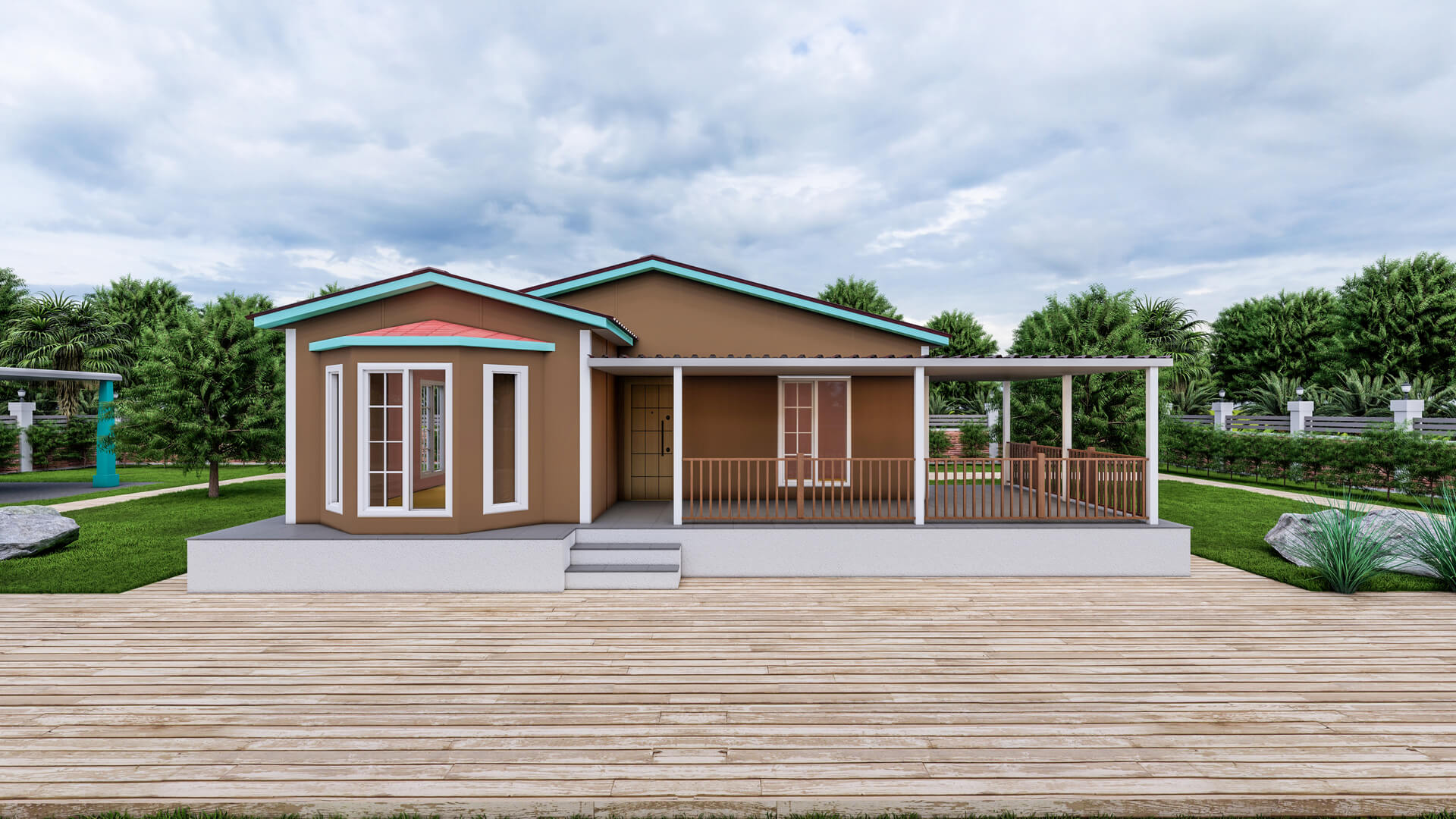 Tek Katlı Prefabrik 95 m² Konut dış cephe