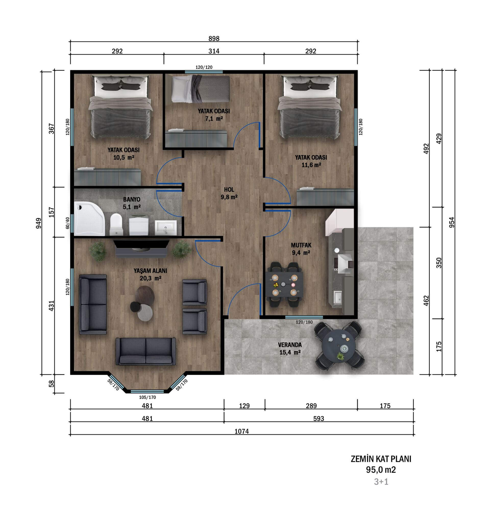 Tek Katlı Prefabrik 95 m² Konut — 4. fotoğraf