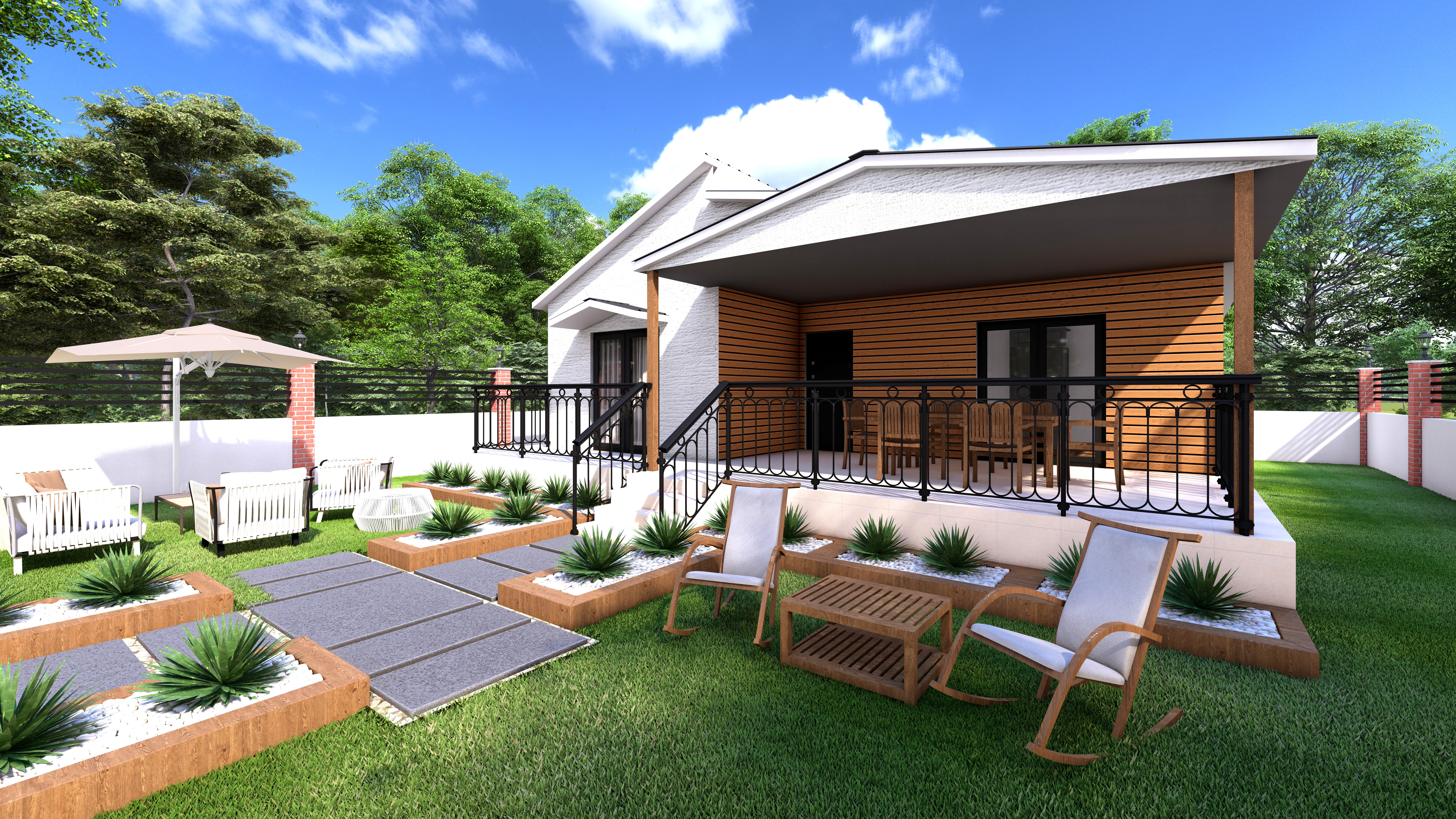 Tek Katlı Prefabrik 98 m² Konut dış cephe