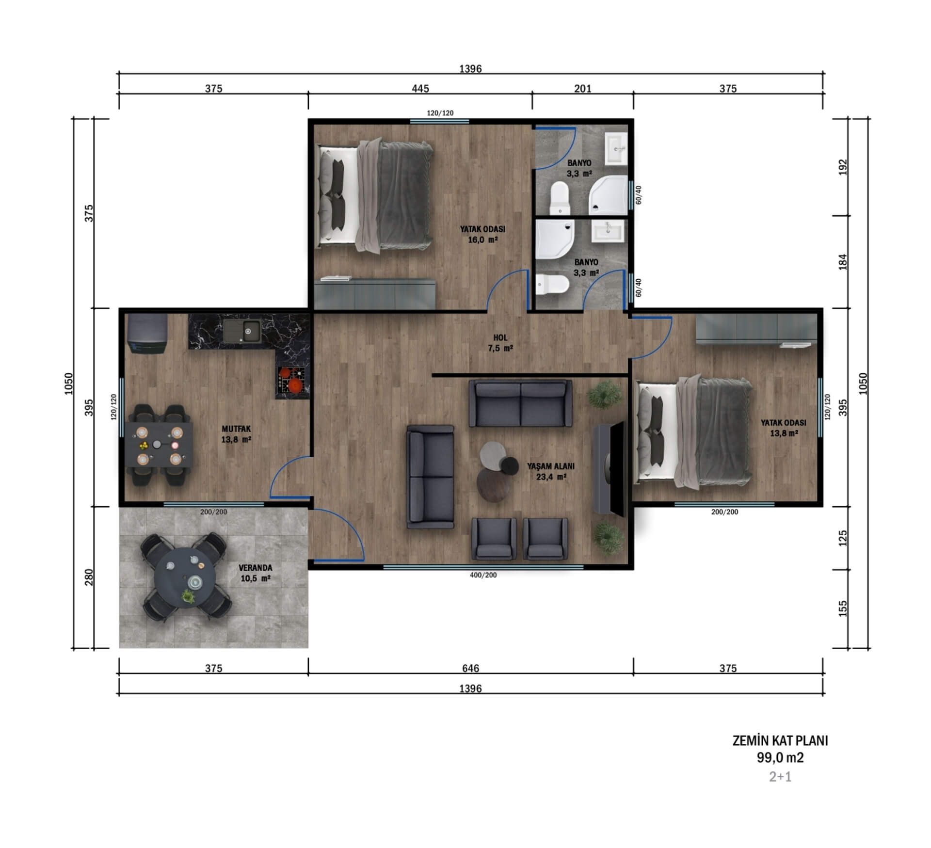 Tek Katlı Prefabrik 99 m² Konut — 14. fotoğraf