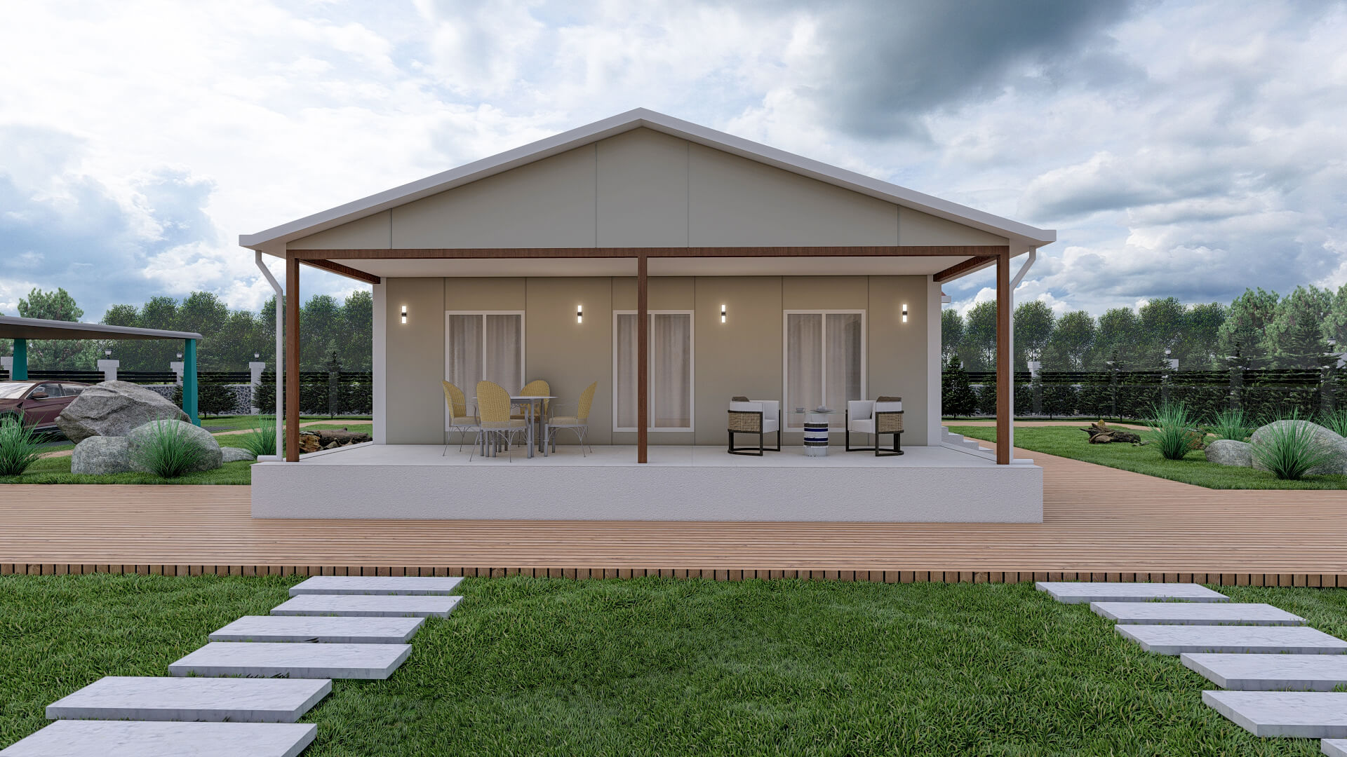 Tek Katlı Prefabrik 105 m² Konut dış cephe