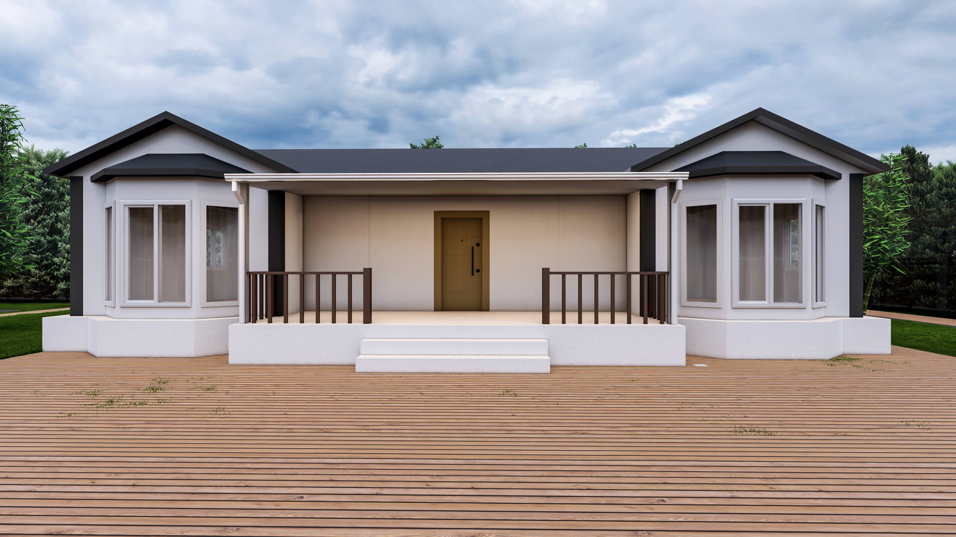 Tek Katlı Prefabrik 112 m² Konut dış cephe