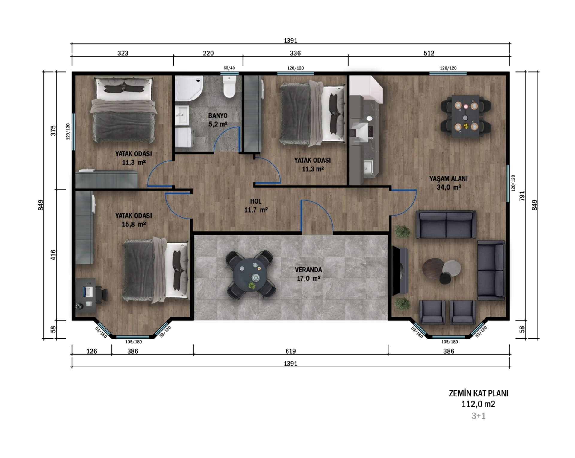Tek Katlı Prefabrik 112 m² Konut — 4. fotoğraf