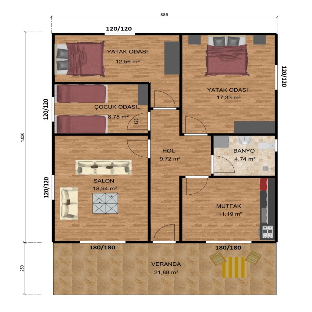 Tek Katlı Prefabrik 113 m² Konut — 19. fotoğraf