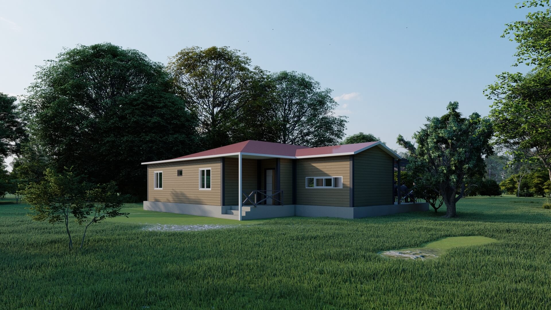 Tek Katlı Prefabrik 135 m² Konut dış cephe